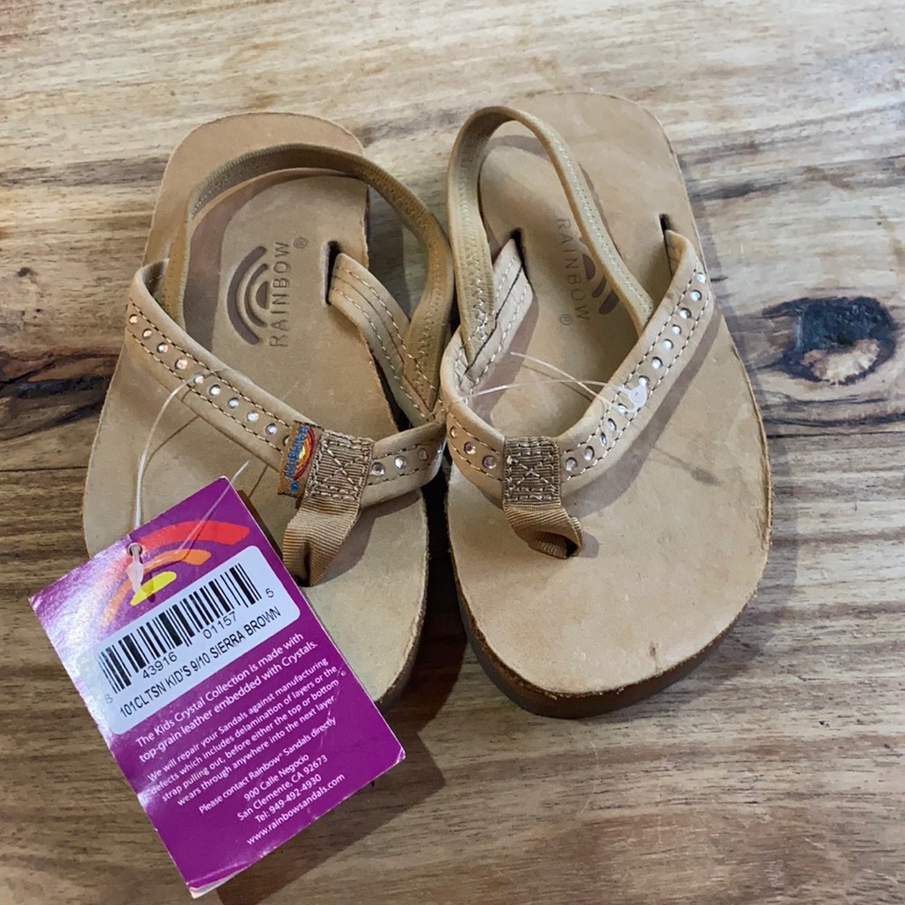 Kids crystal rainbow sandals size 9/10